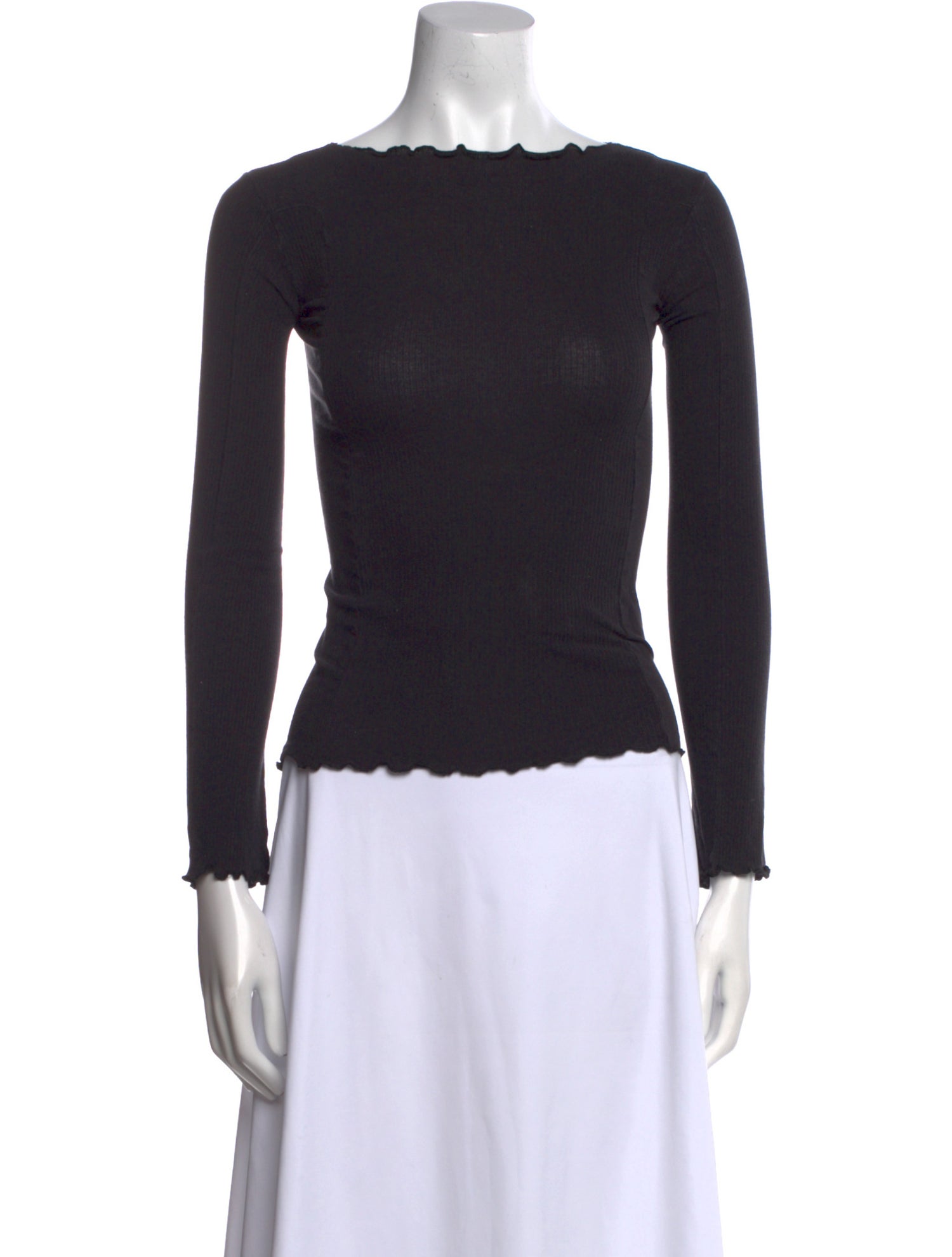 Baserange Bateau Neckline Long Sleeve Top