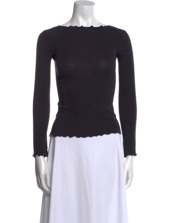 Baserange Bateau Neckline Long Sleeve Top