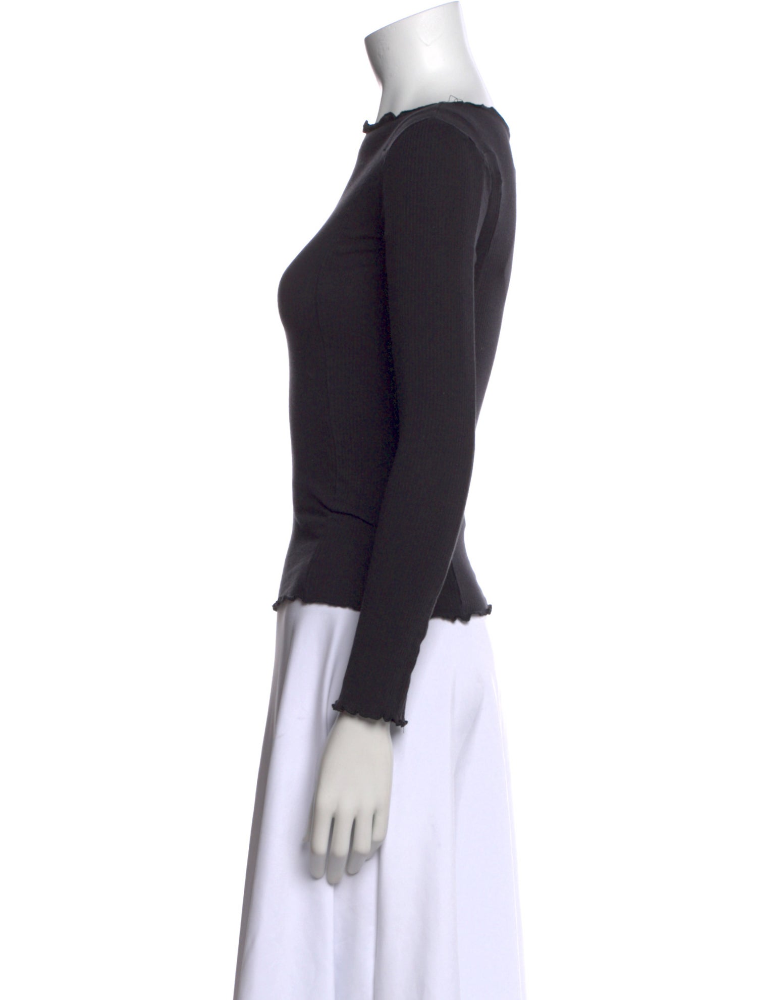 Baserange Bateau Neckline Long Sleeve Top