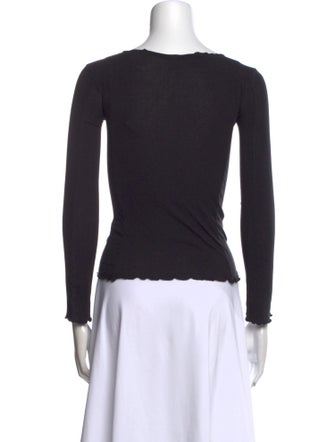 Baserange Bateau Neckline Long Sleeve Top