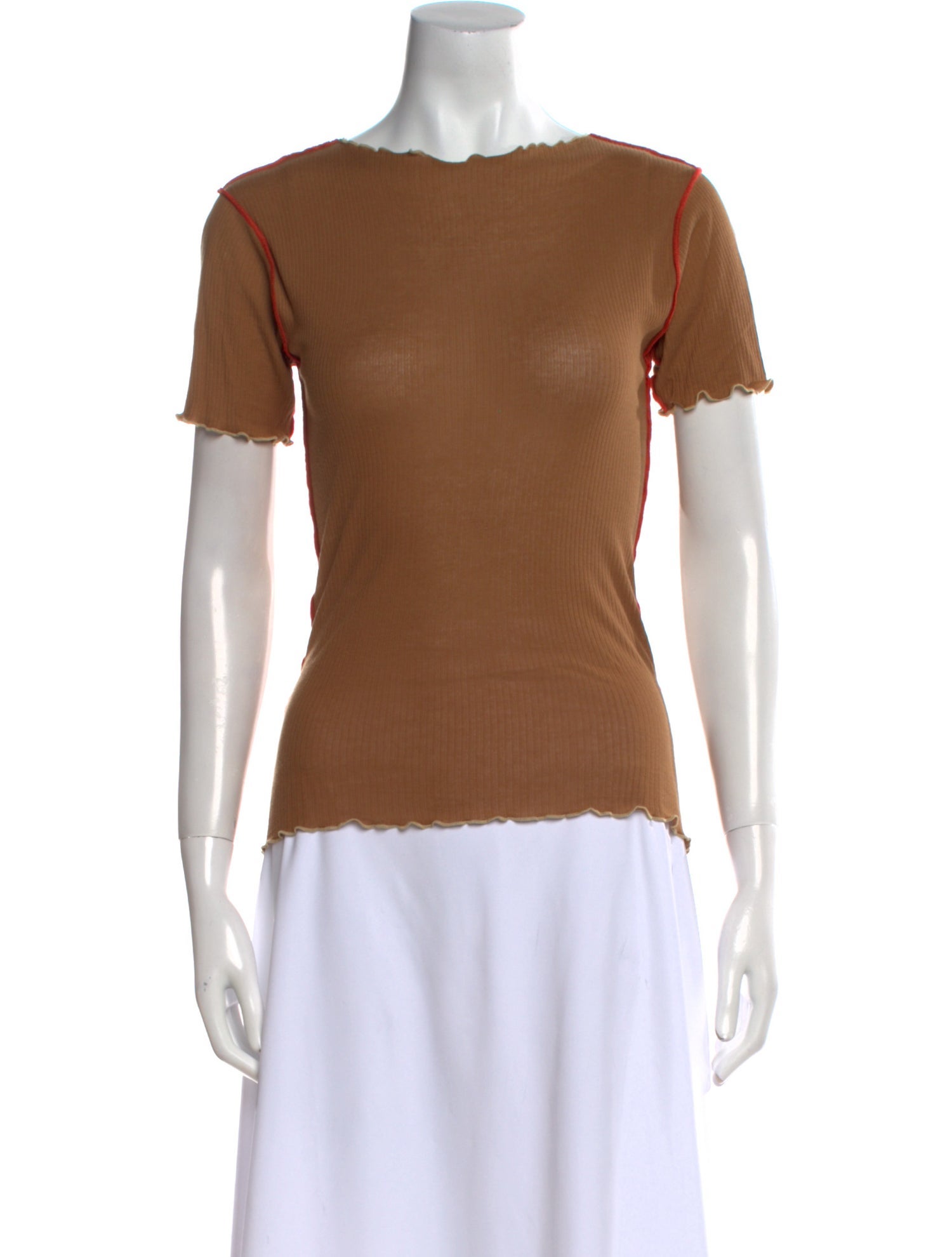 Baserange Bateau Neckline Short Sleeve T-Shirt