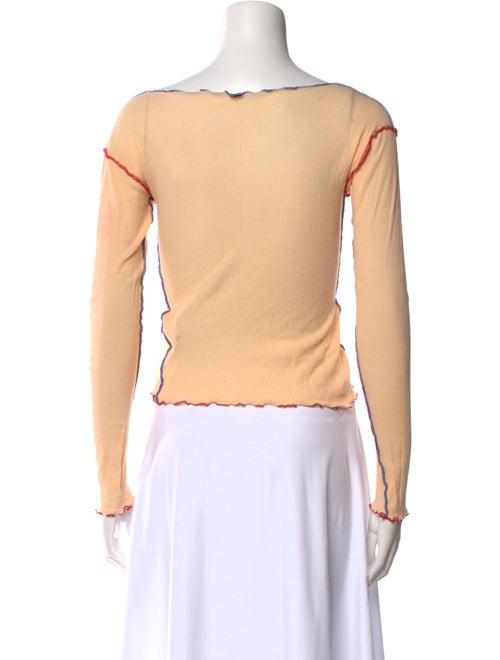 Baserange Bateau Neckline Long Sleeve Crop Top