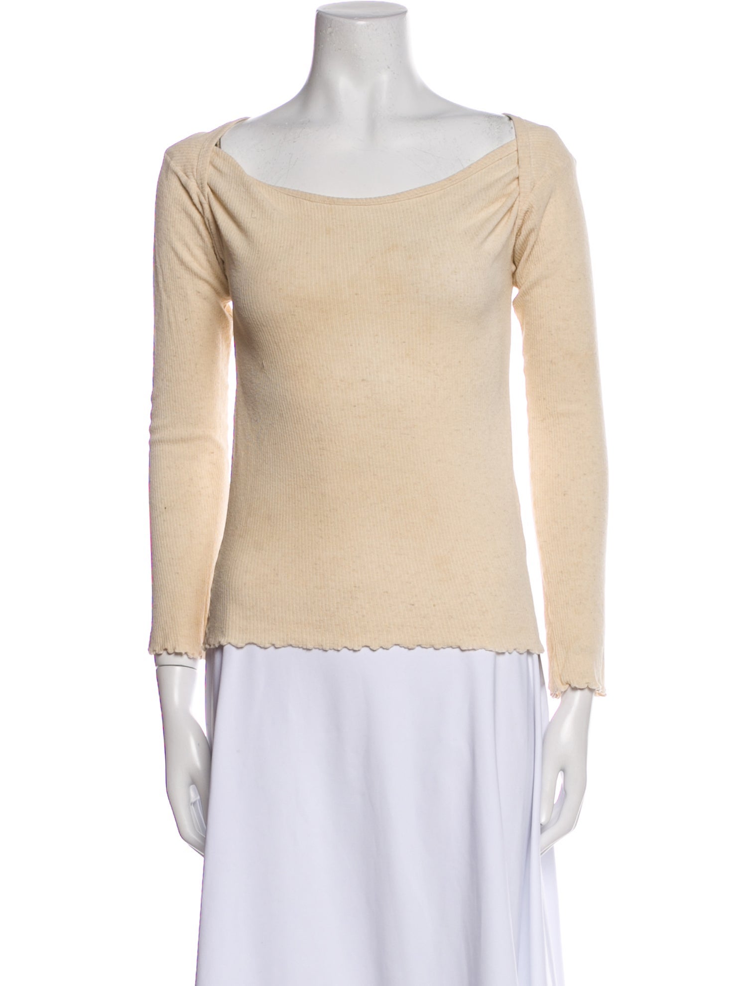 Baserange Bateau Neckline Three-Quarter Sleeve Top