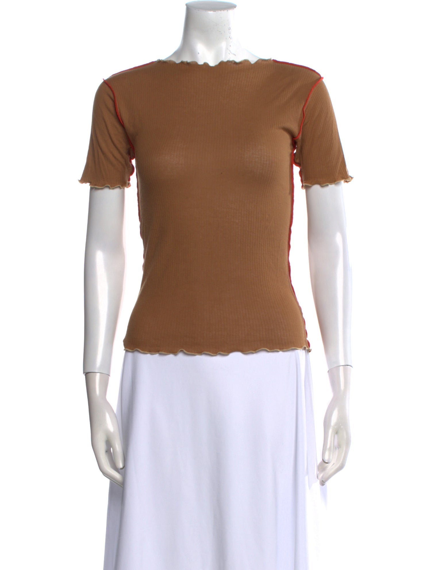 Baserange Bateau Neckline Short Sleeve Top