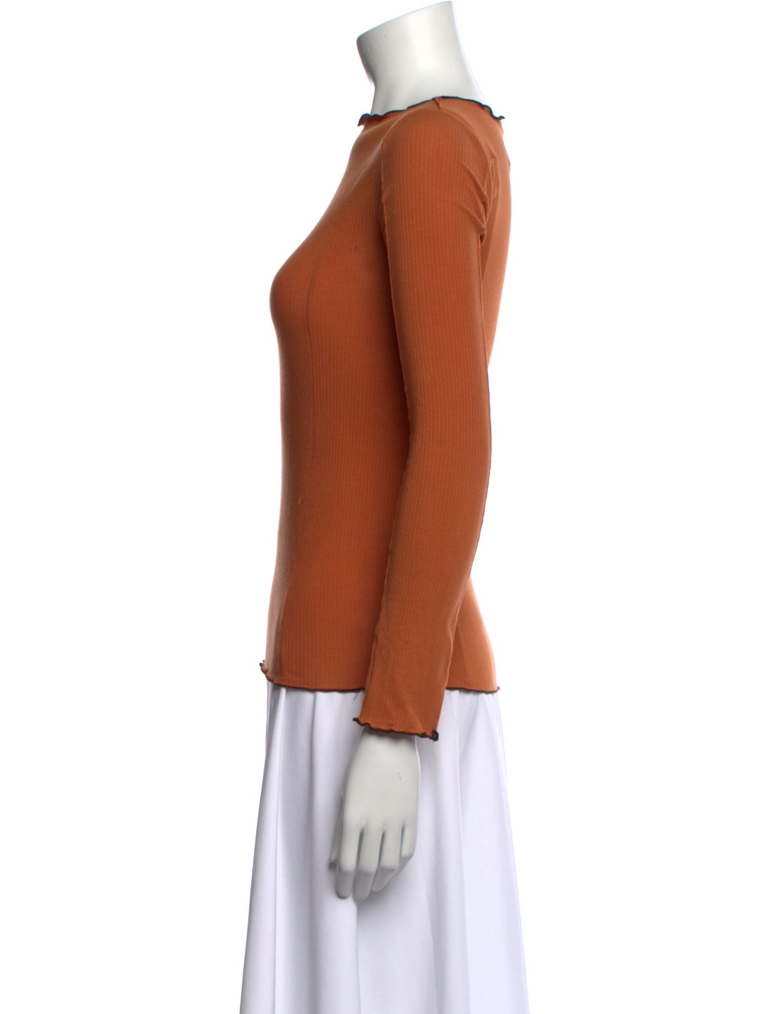 Baserange Bateau Neckline Long Sleeve Top
