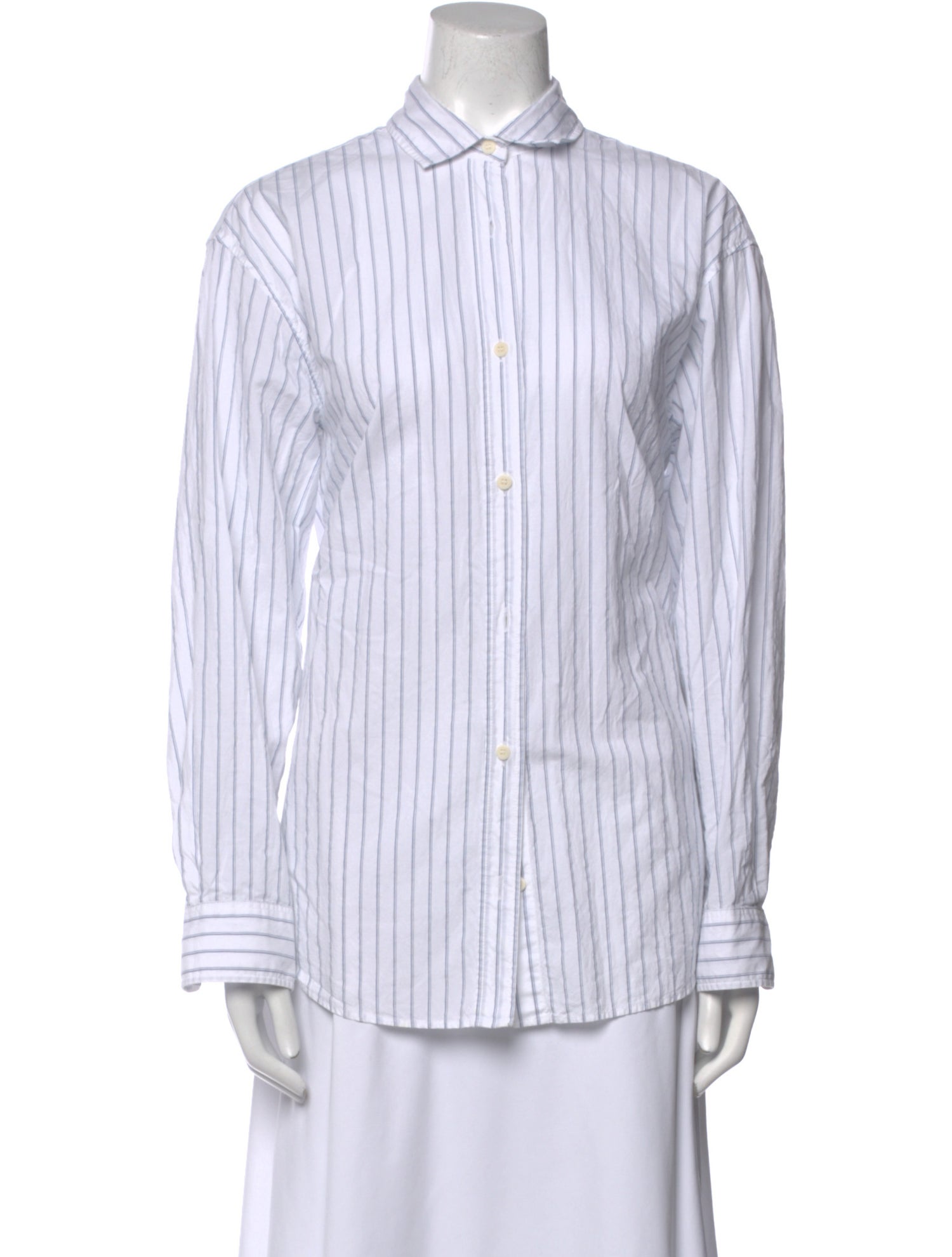 Baserange Striped Long Sleeve Button-Up Top