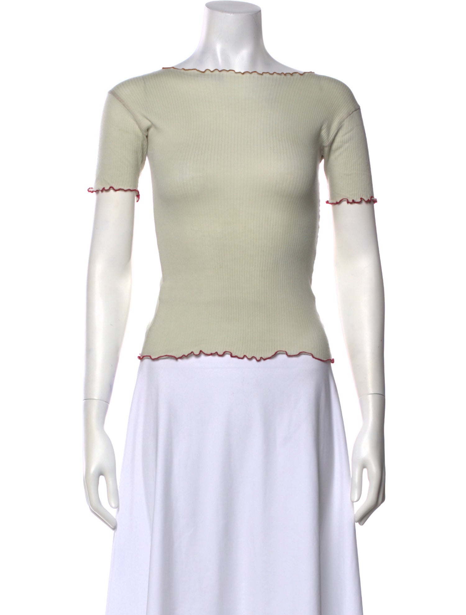 Baserange Bateau Neckline Short Sleeve Top