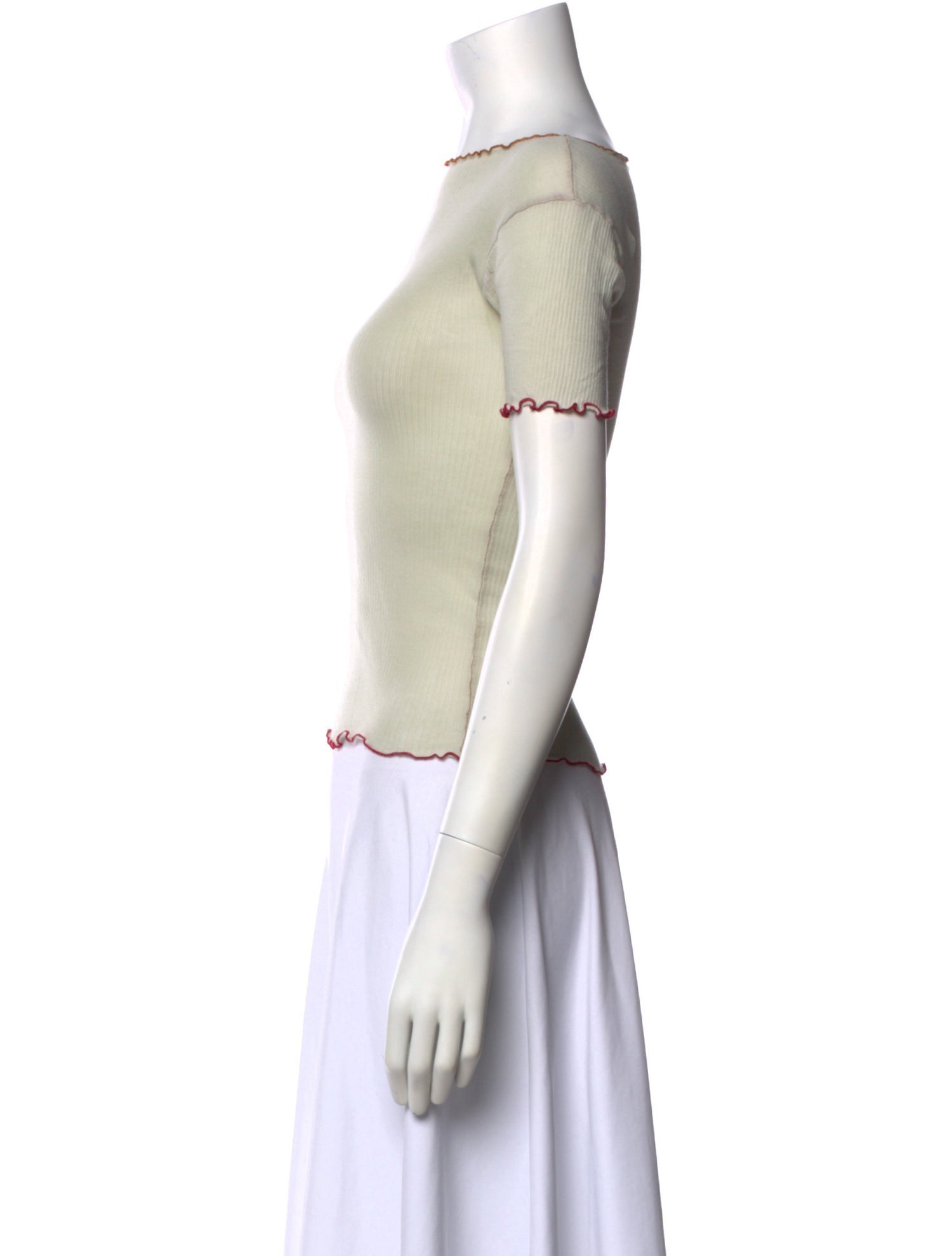 Baserange Bateau Neckline Short Sleeve Top