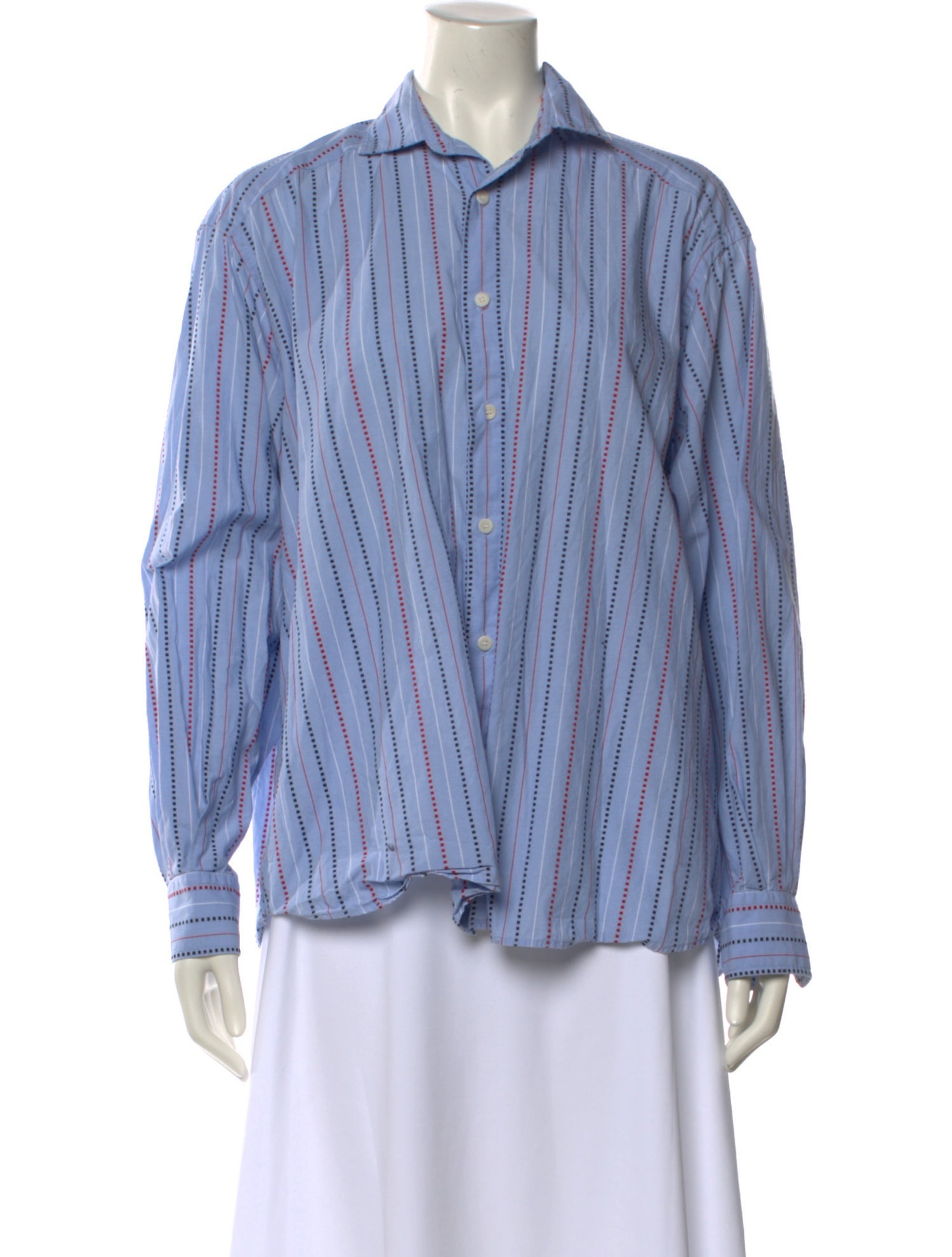 Baserange Striped Long Sleeve Button-Up Top
