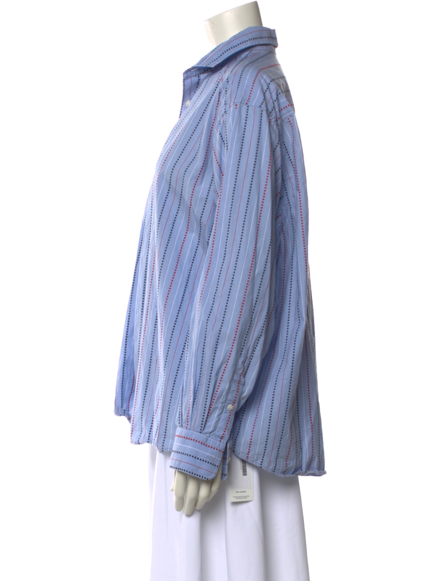 Baserange Striped Long Sleeve Button-Up Top