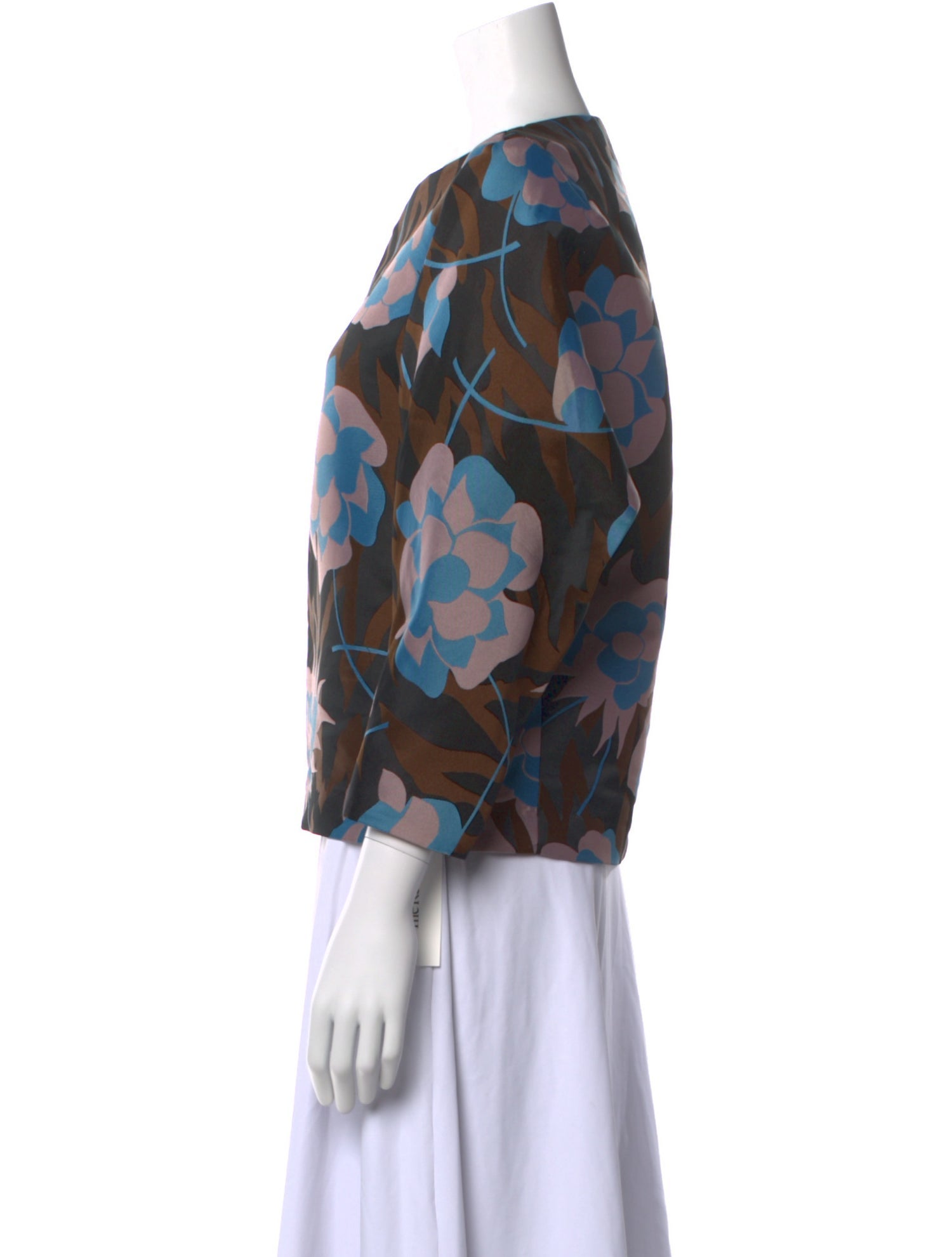 Bianca Spender Printed Bateau Neckline Blouse