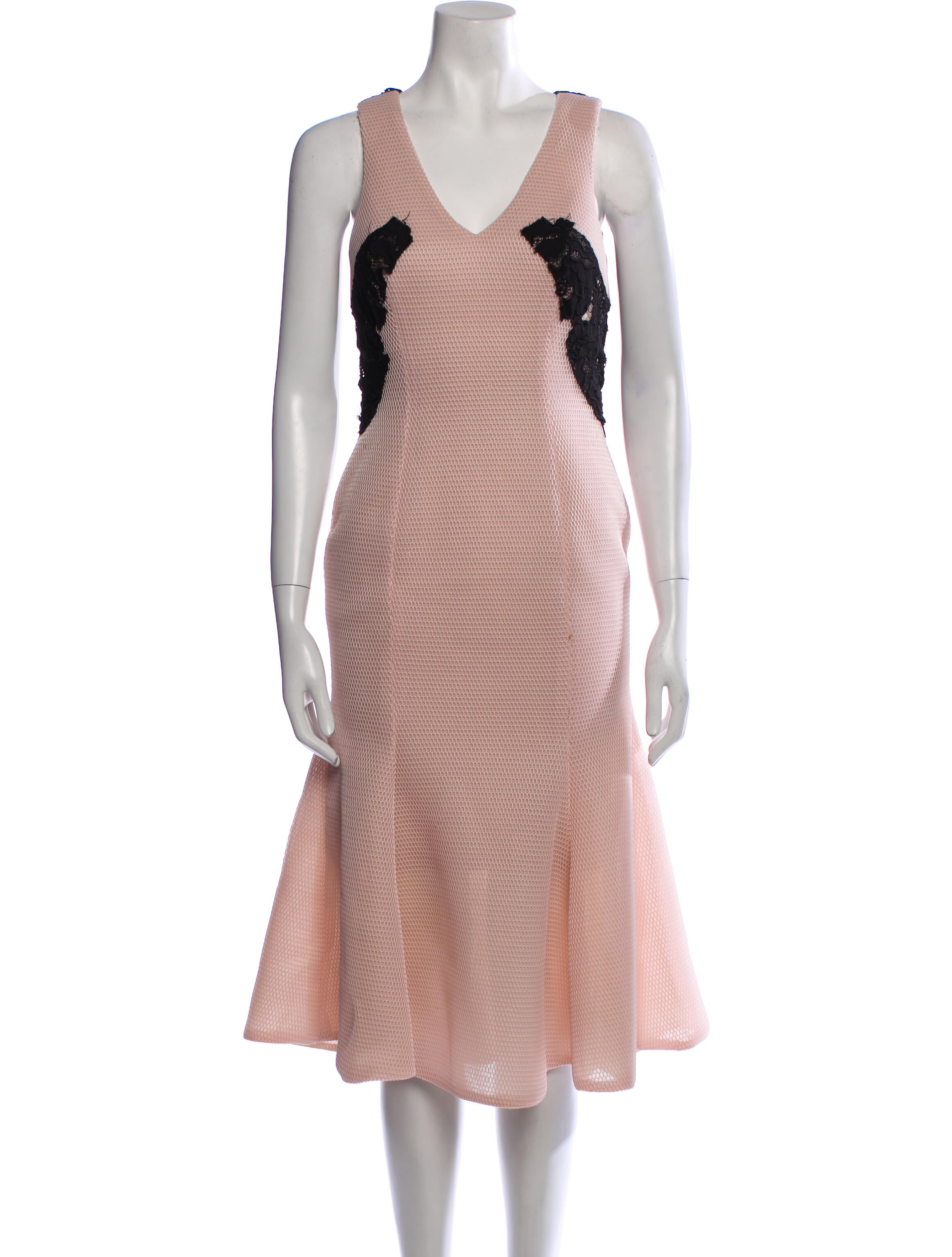 Basix Lace Pattern Midi Length Dress