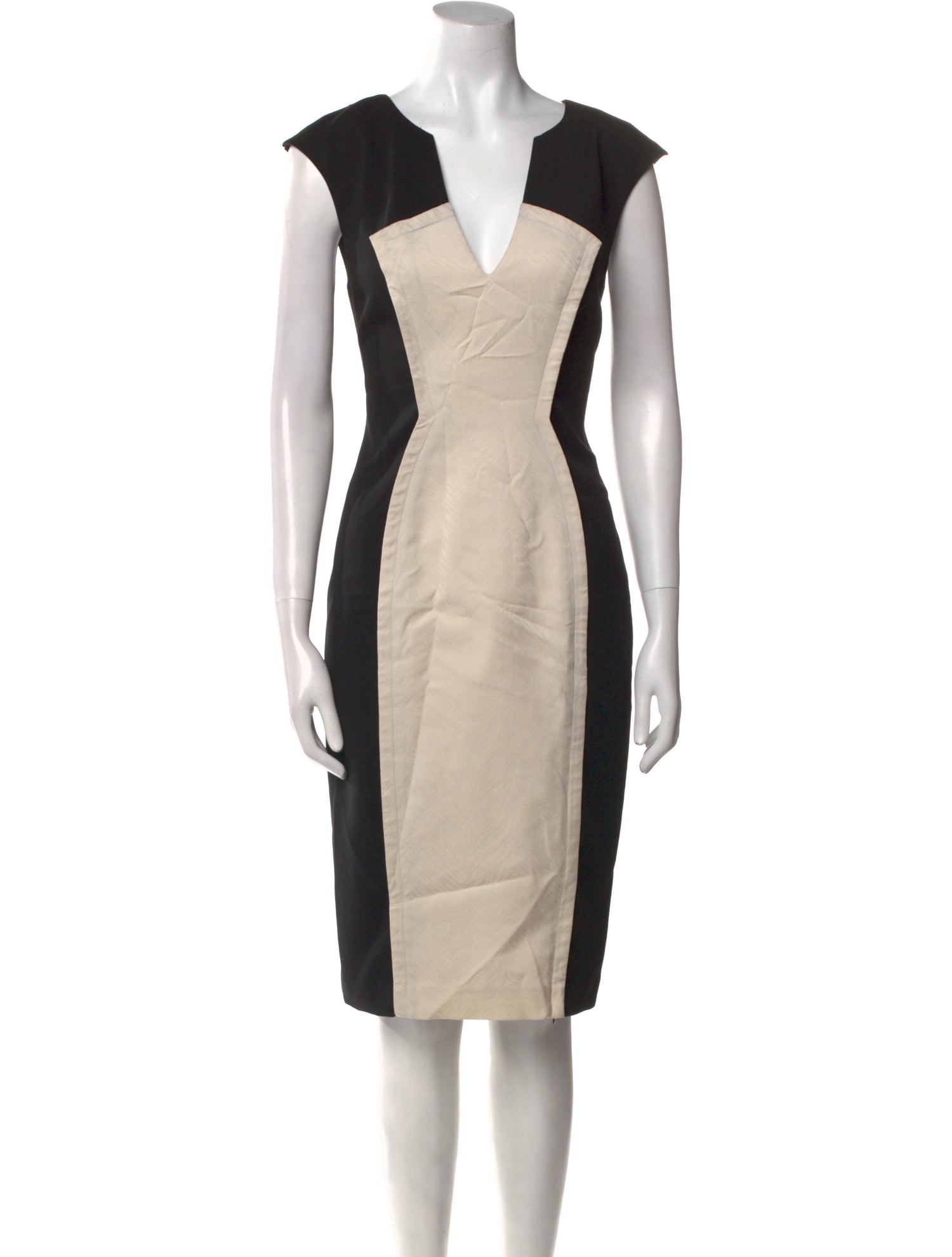 Basix Colorblock Pattern Knee-Length Dress