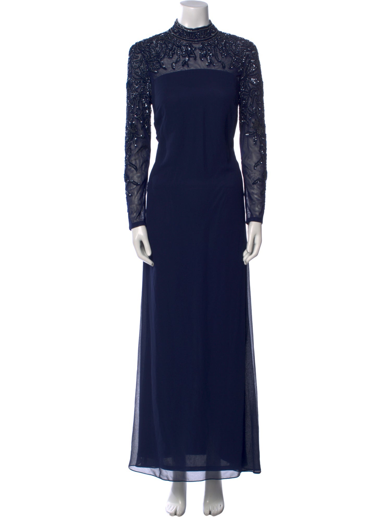 Basix Mock Neck Long Dress