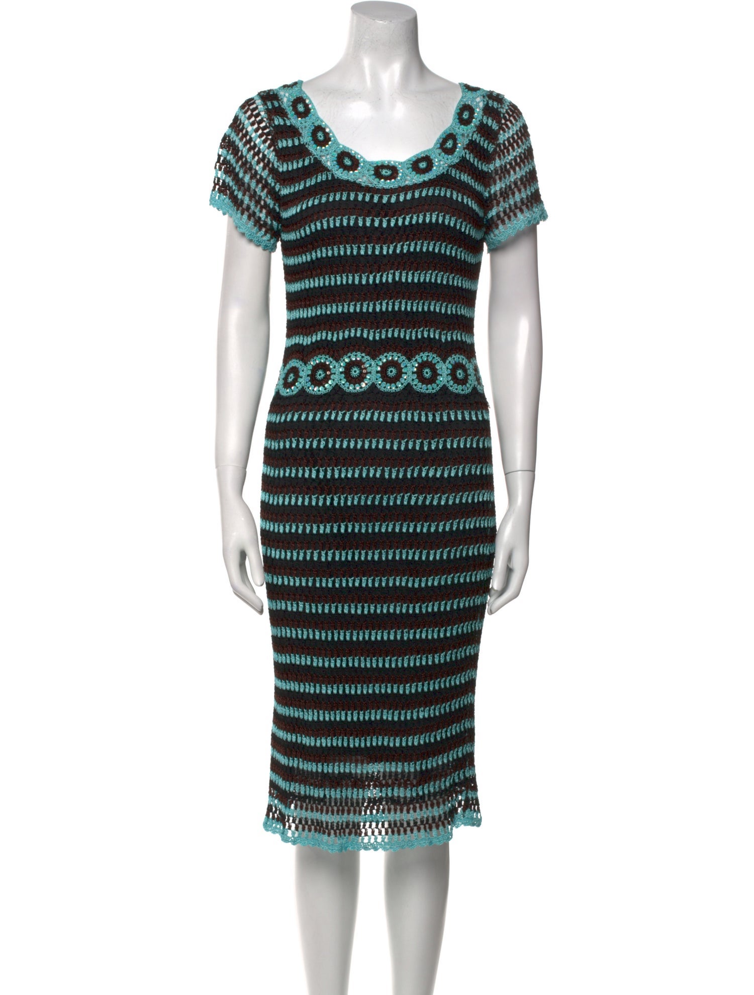 Basix Striped Midi Length Dress