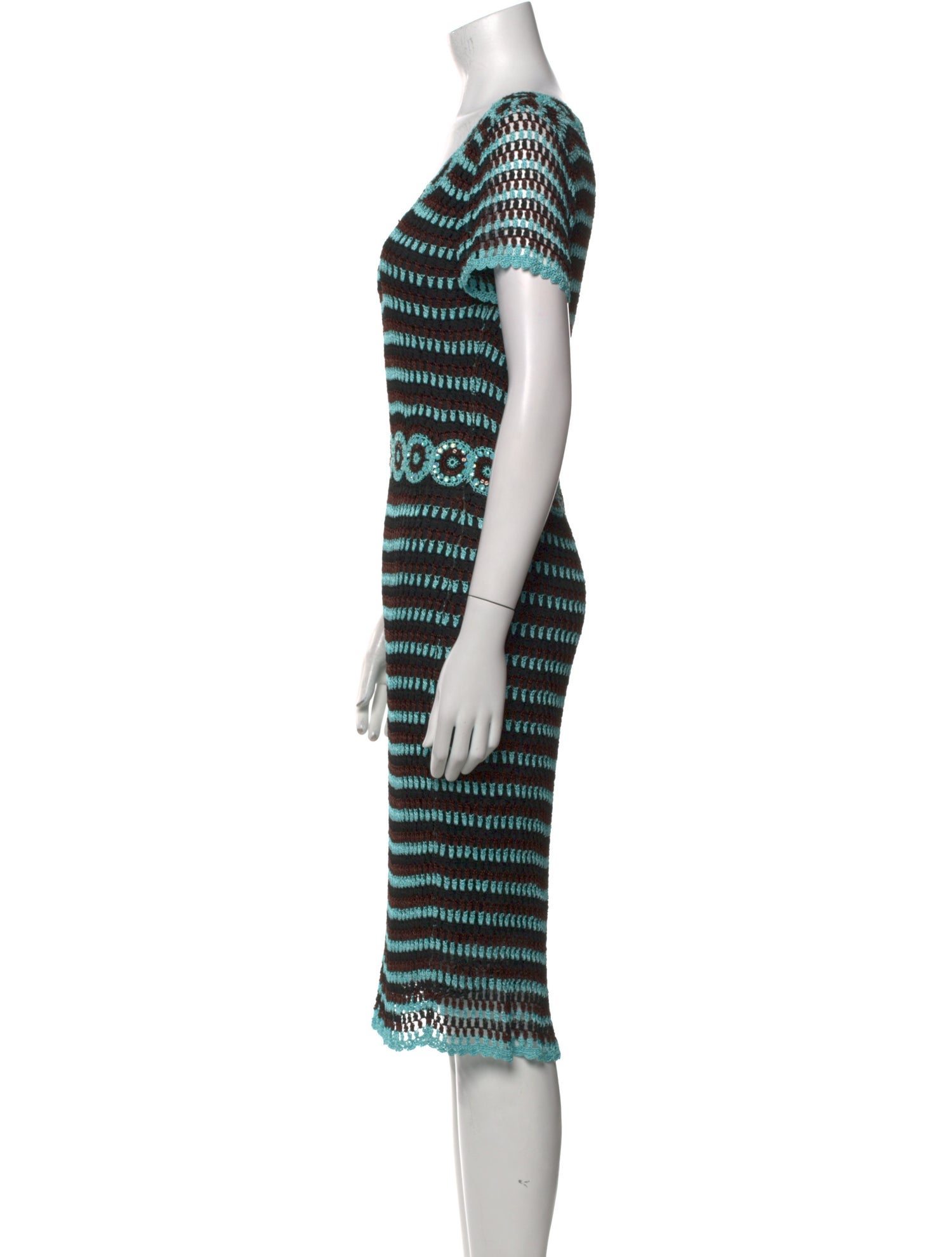 Basix Striped Midi Length Dress