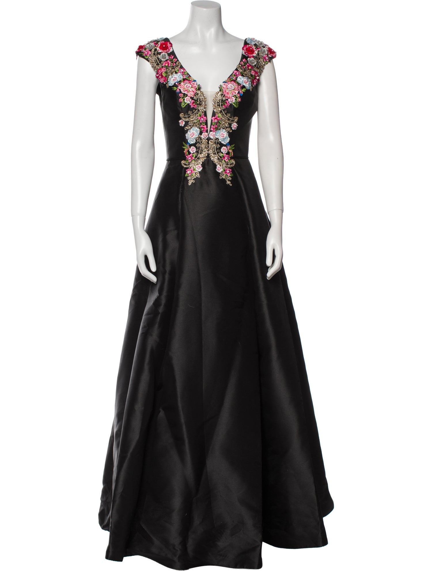 Basix V-Neck Long Dress