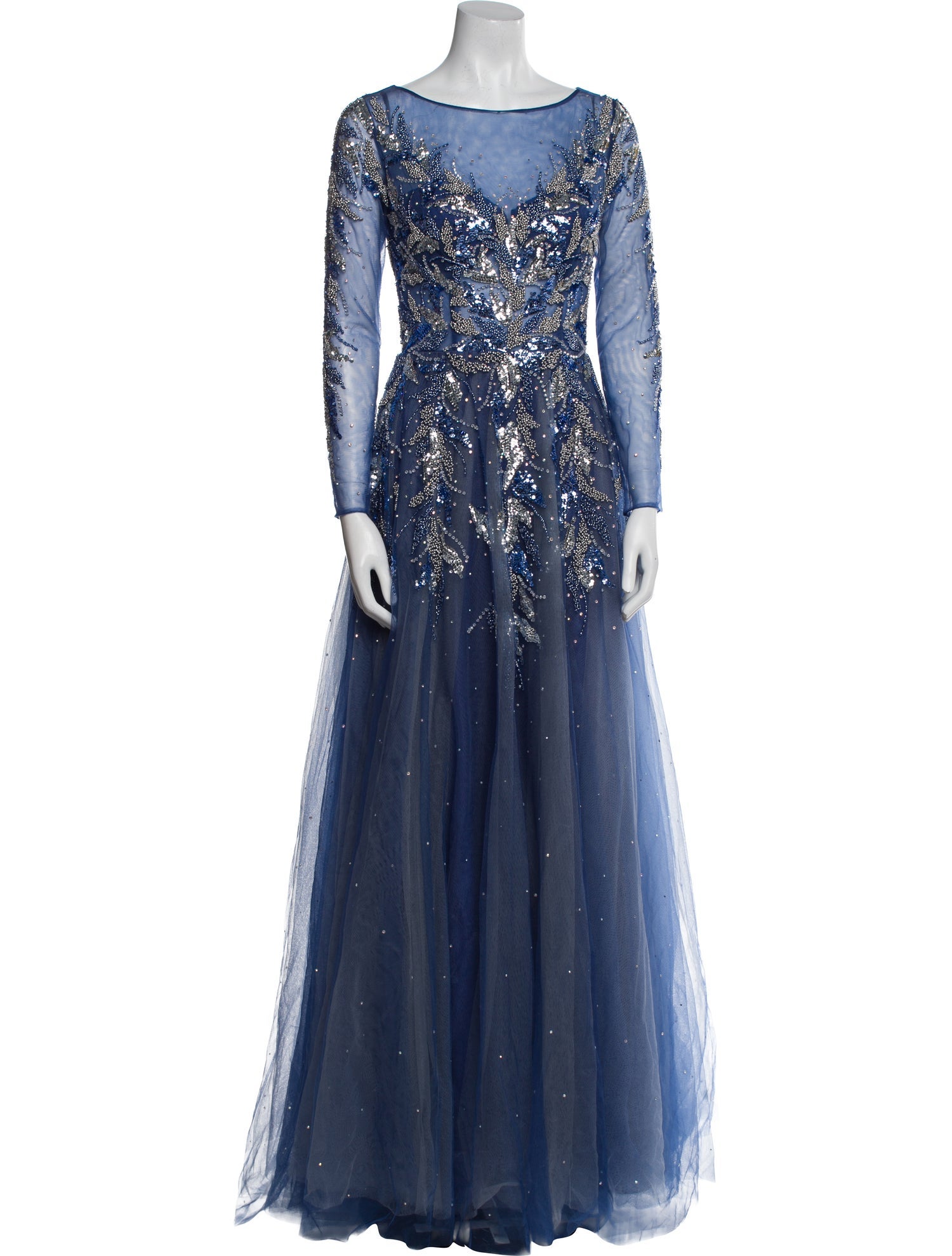 Basix Bateau Neckline Long Dress