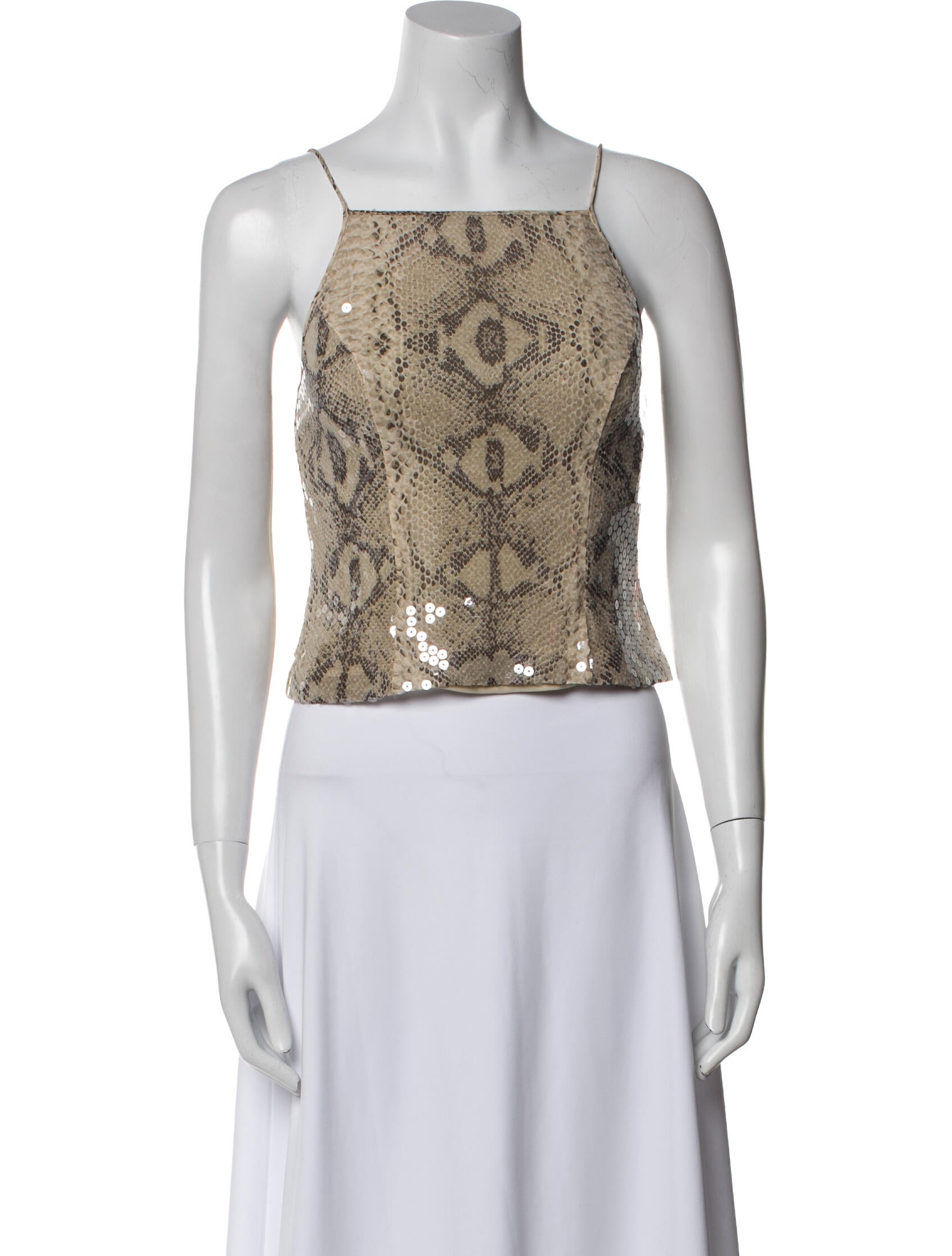 Basix Silk Animal Print Crop Top