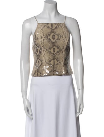 Basix Silk Animal Print Crop Top