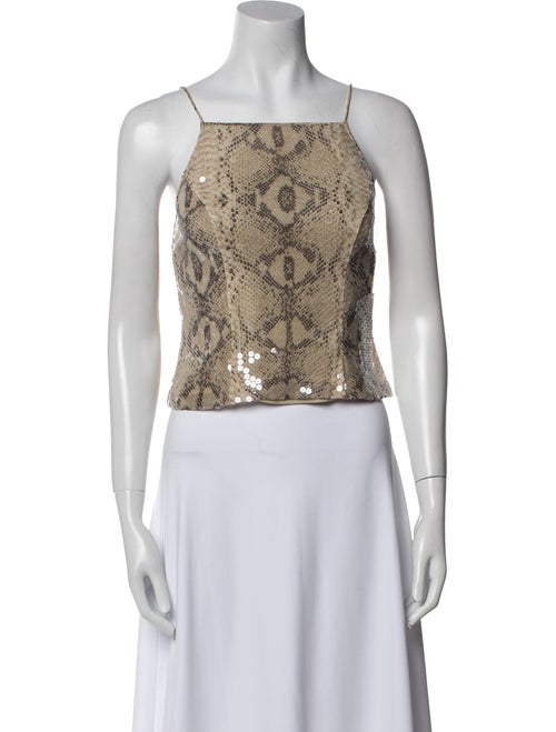 Basix Silk Animal Print Crop Top