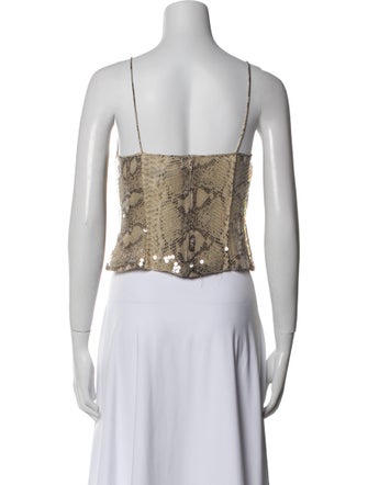 Basix Silk Animal Print Crop Top