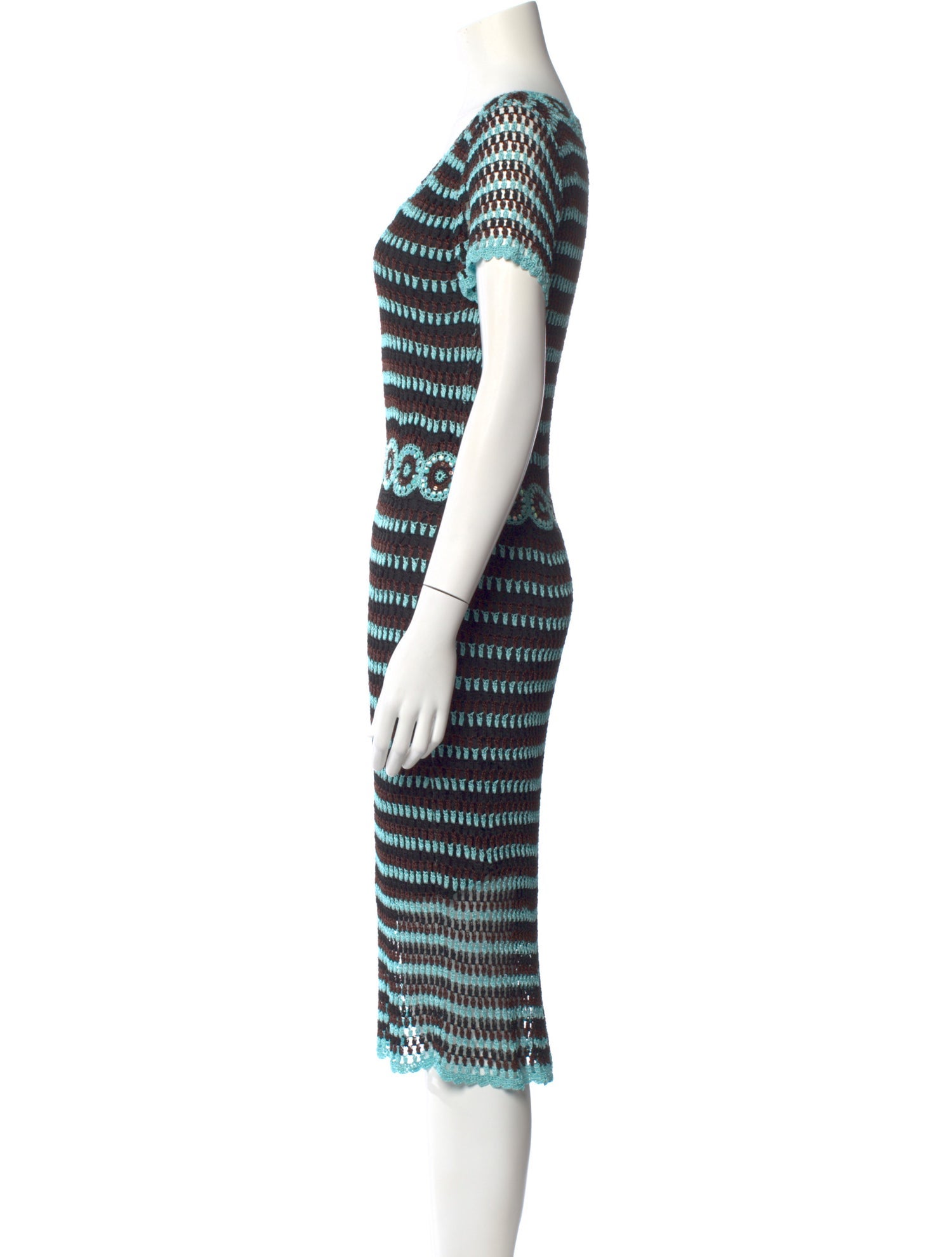 Basix Striped Midi Length Dress