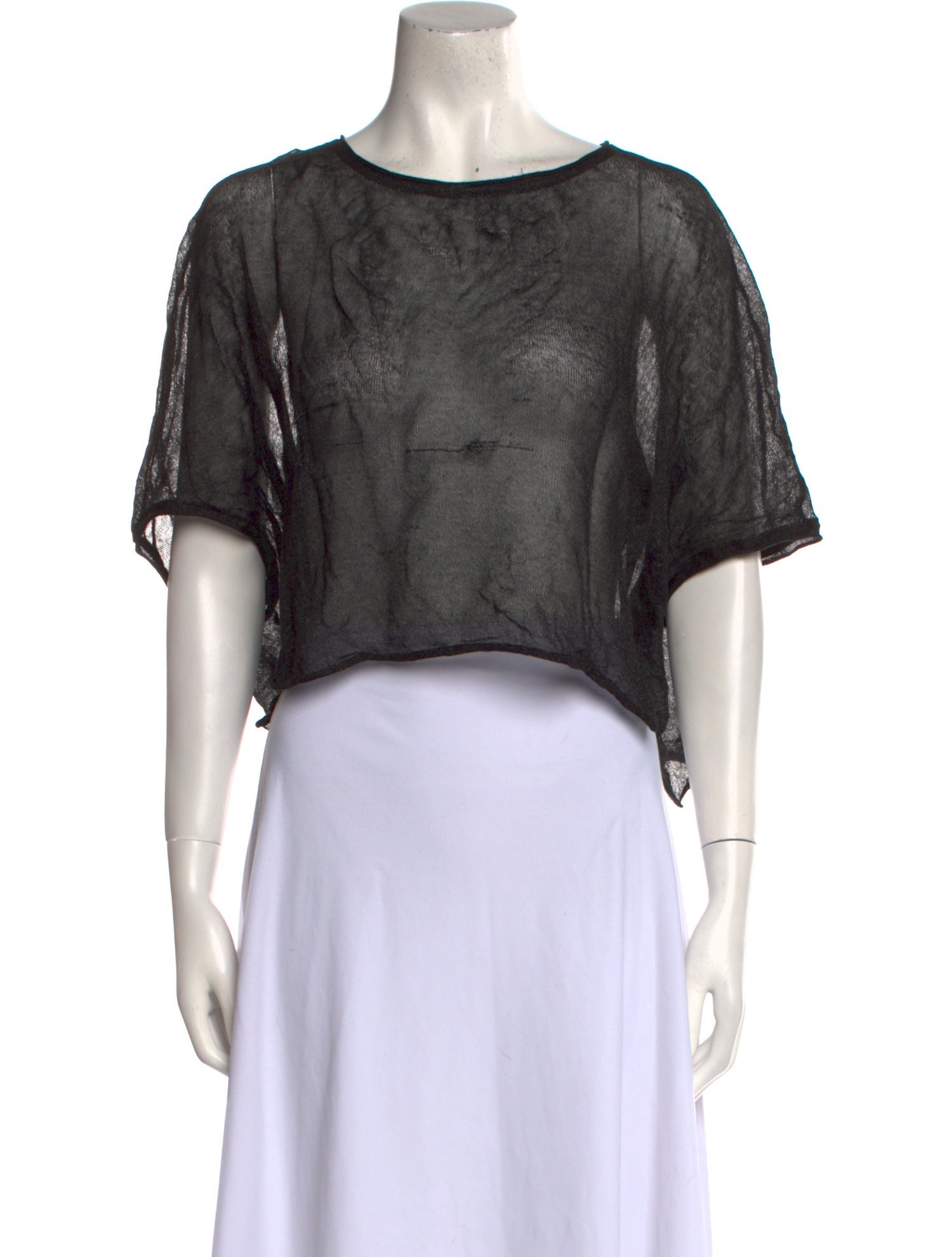 Studio B3 Bateau Neckline Short Sleeve Crop Top