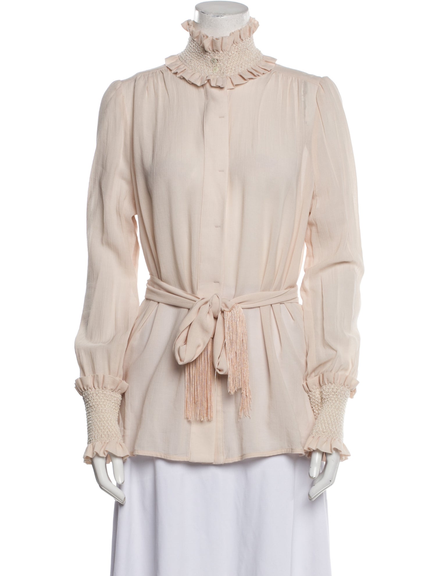 Britt sisseck Mock Neck Long Sleeve Blouse