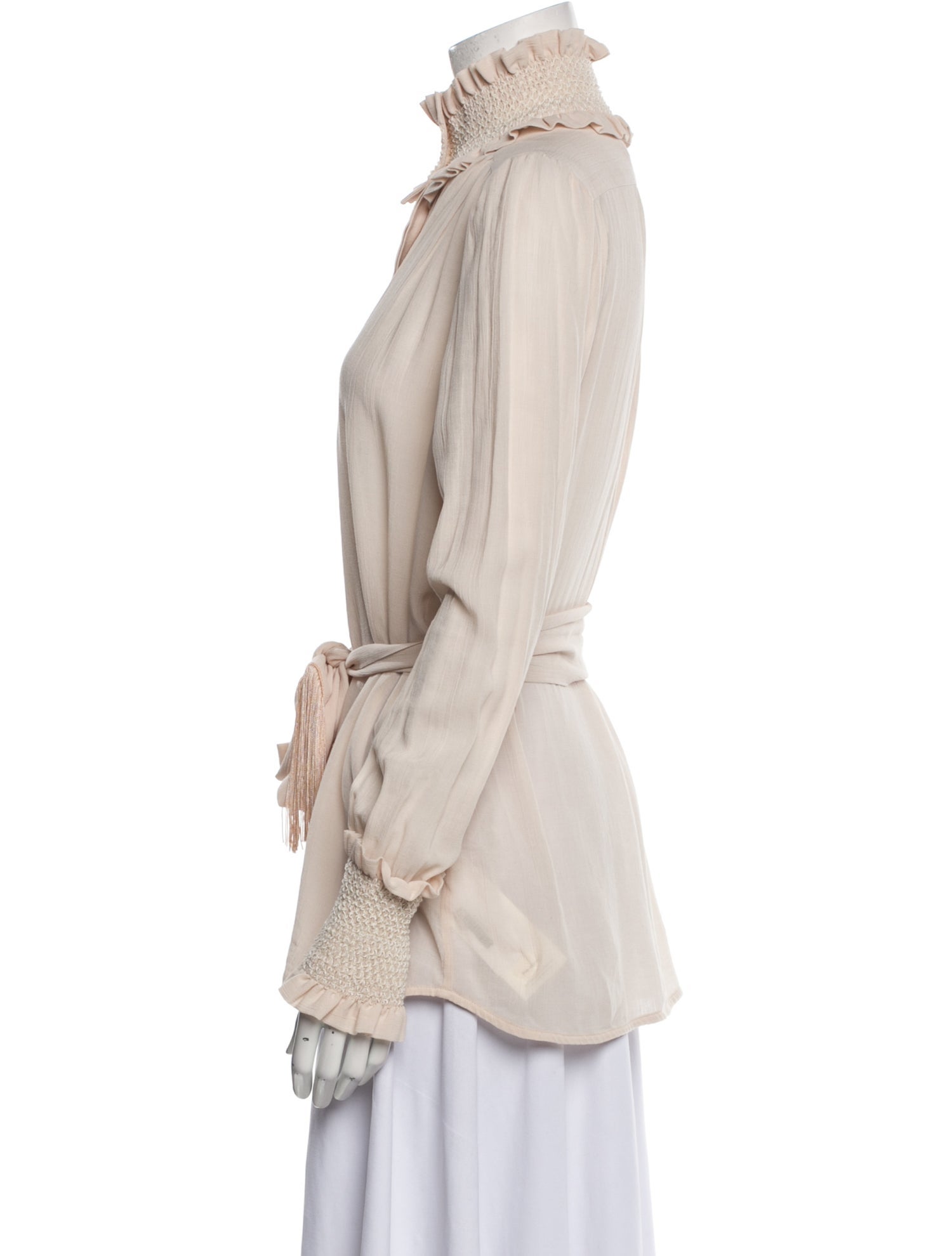 Britt sisseck Mock Neck Long Sleeve Blouse