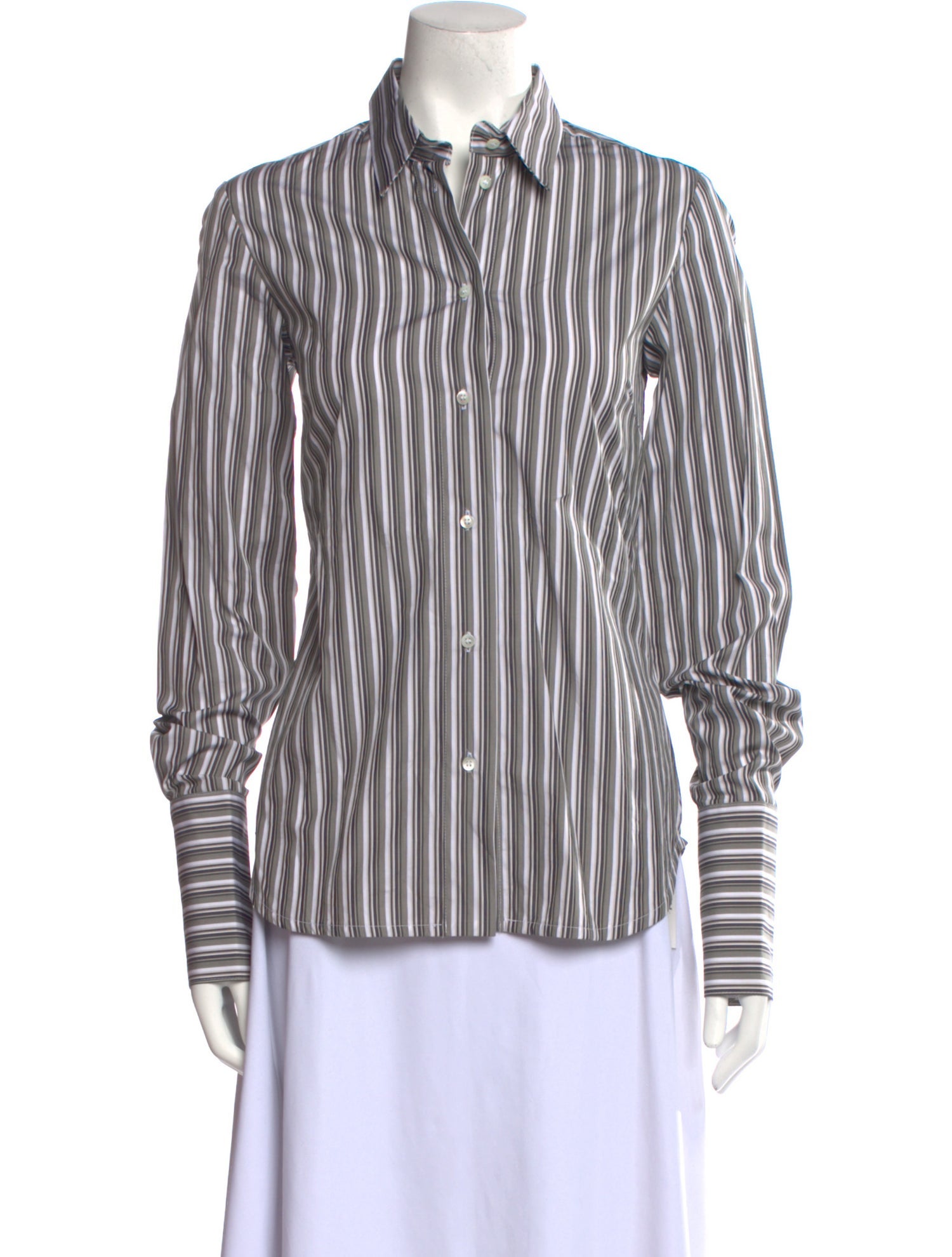 Britt sisseck Striped Long Sleeve Button-Up Top w/ Tags
