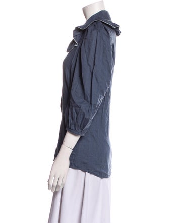 Britt sisseck Three-Quarter Sleeve Button-Up Top