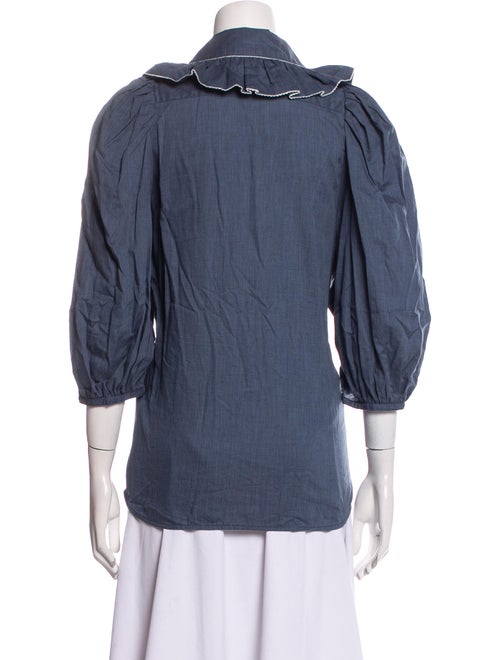 Britt sisseck Three-Quarter Sleeve Button-Up Top