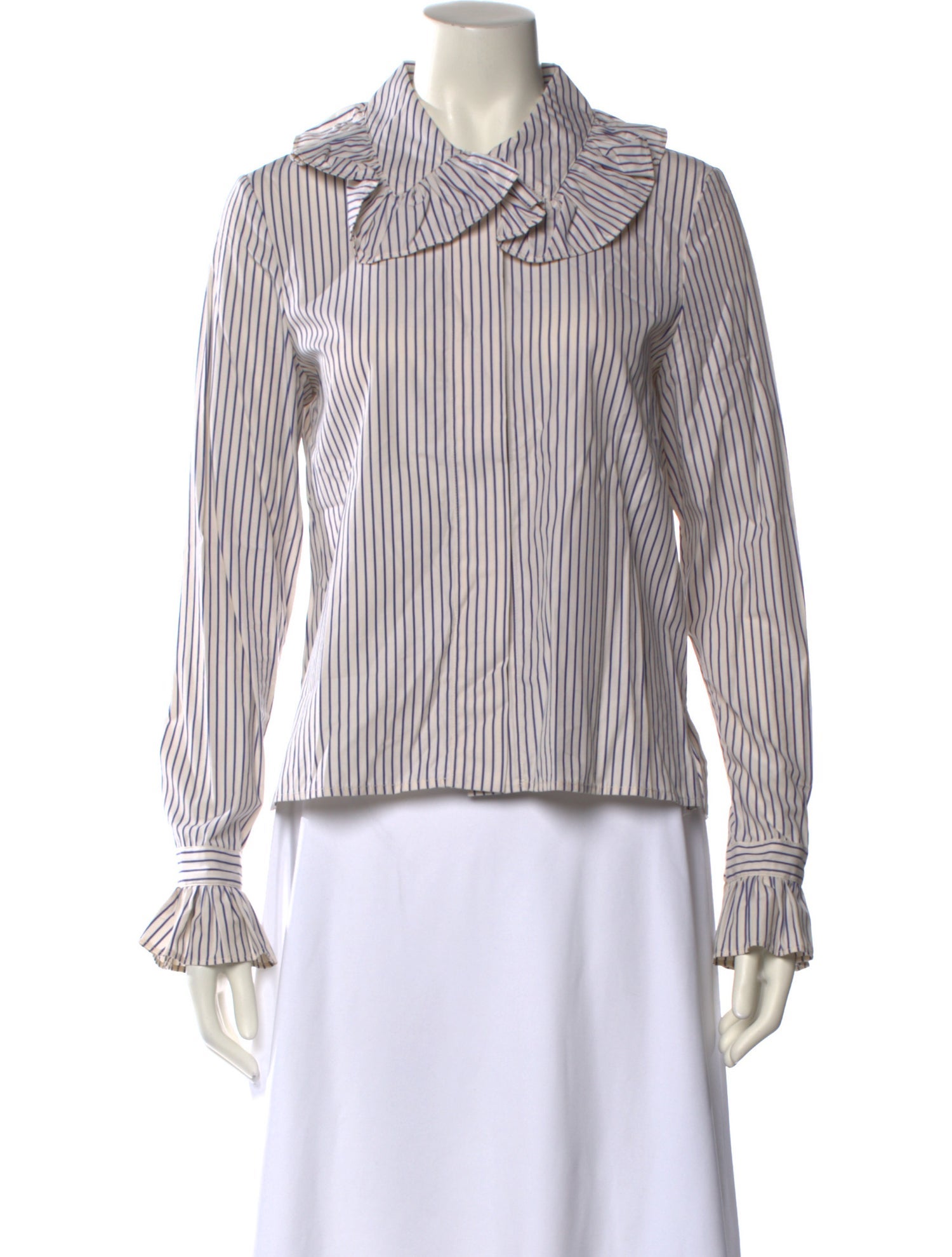 Britt sisseck Striped Long Sleeve Button-Up Top