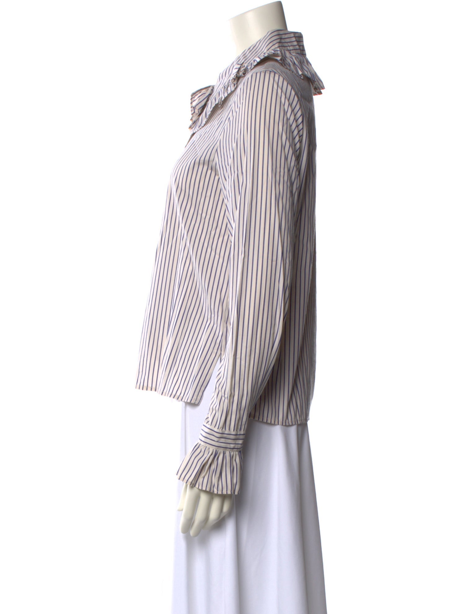 Britt sisseck Striped Long Sleeve Button-Up Top