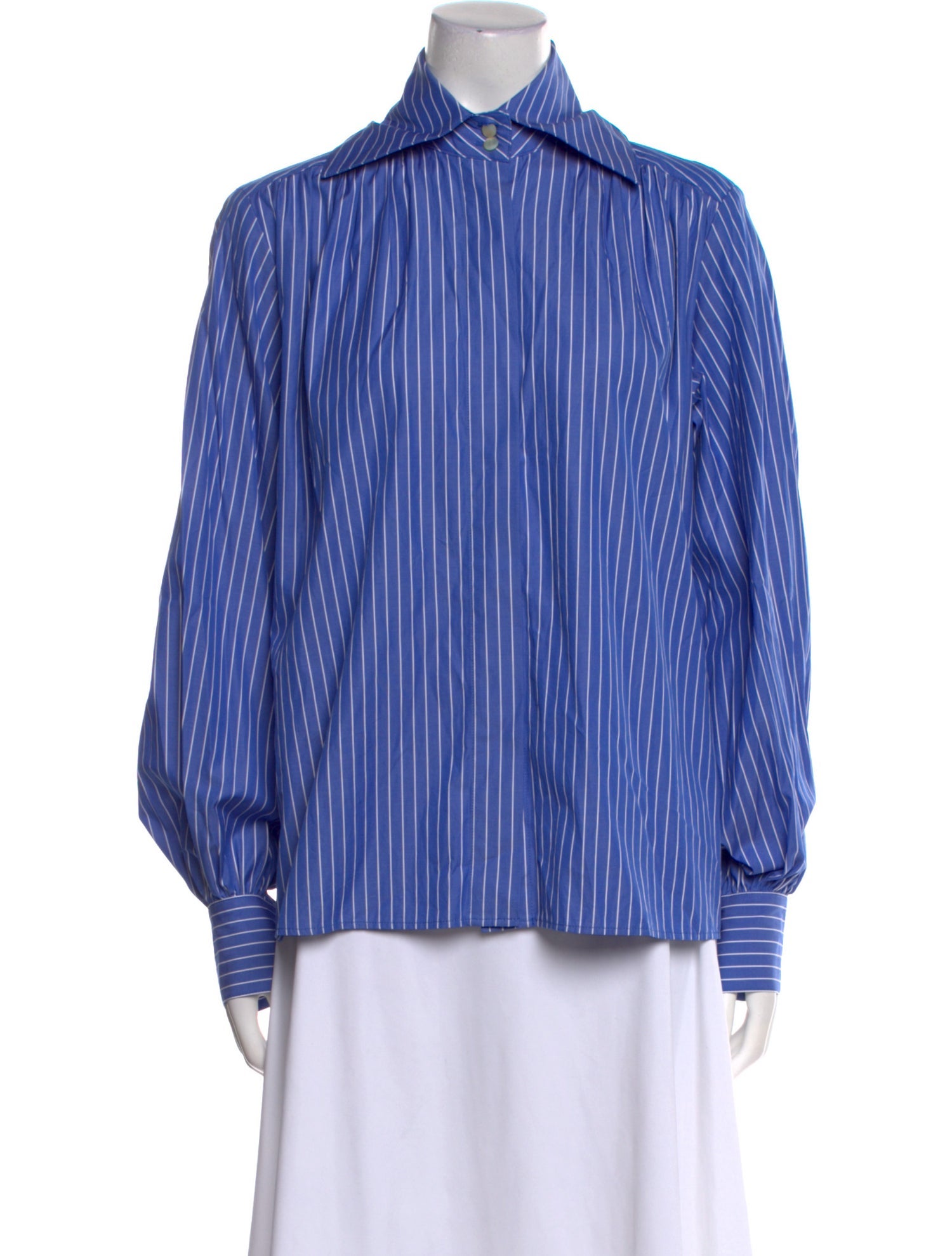 Britt sisseck Striped Long Sleeve Button-Up Top