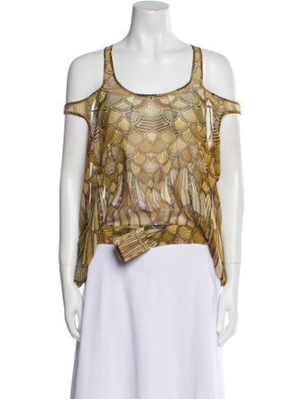 Basso & Brooke Printed Scoop Neck Crop Top