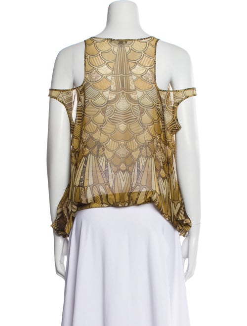 Basso & Brooke Printed Scoop Neck Crop Top