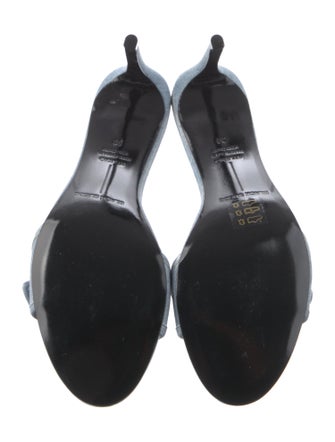 Black Suede Studio Denim Slides