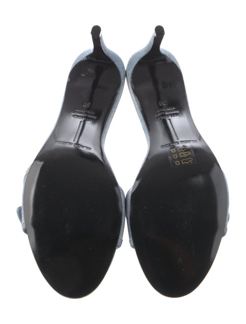 Black Suede Studio Denim Slides