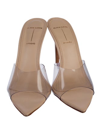 Black Suede Studio PVC Mules