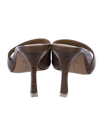 Black Suede Studio Leather Slides