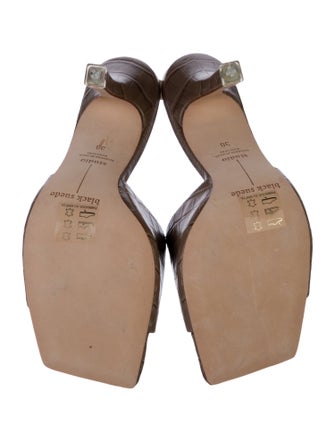 Black Suede Studio Leather Slides