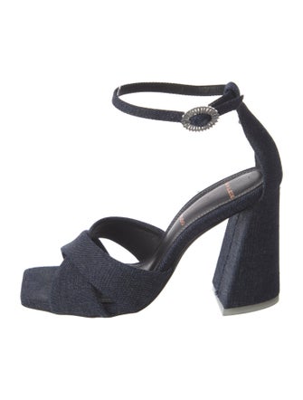 Black Suede Studio Denim Sandals
