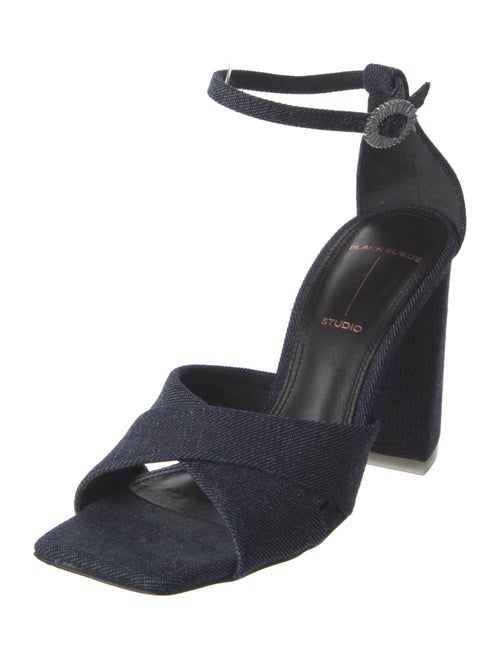 Black Suede Studio Denim Sandals