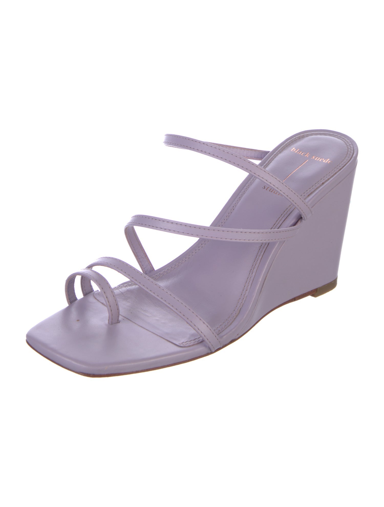 Black Suede Studio Leather Slides