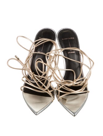 Black Suede Studio Leather Sandals