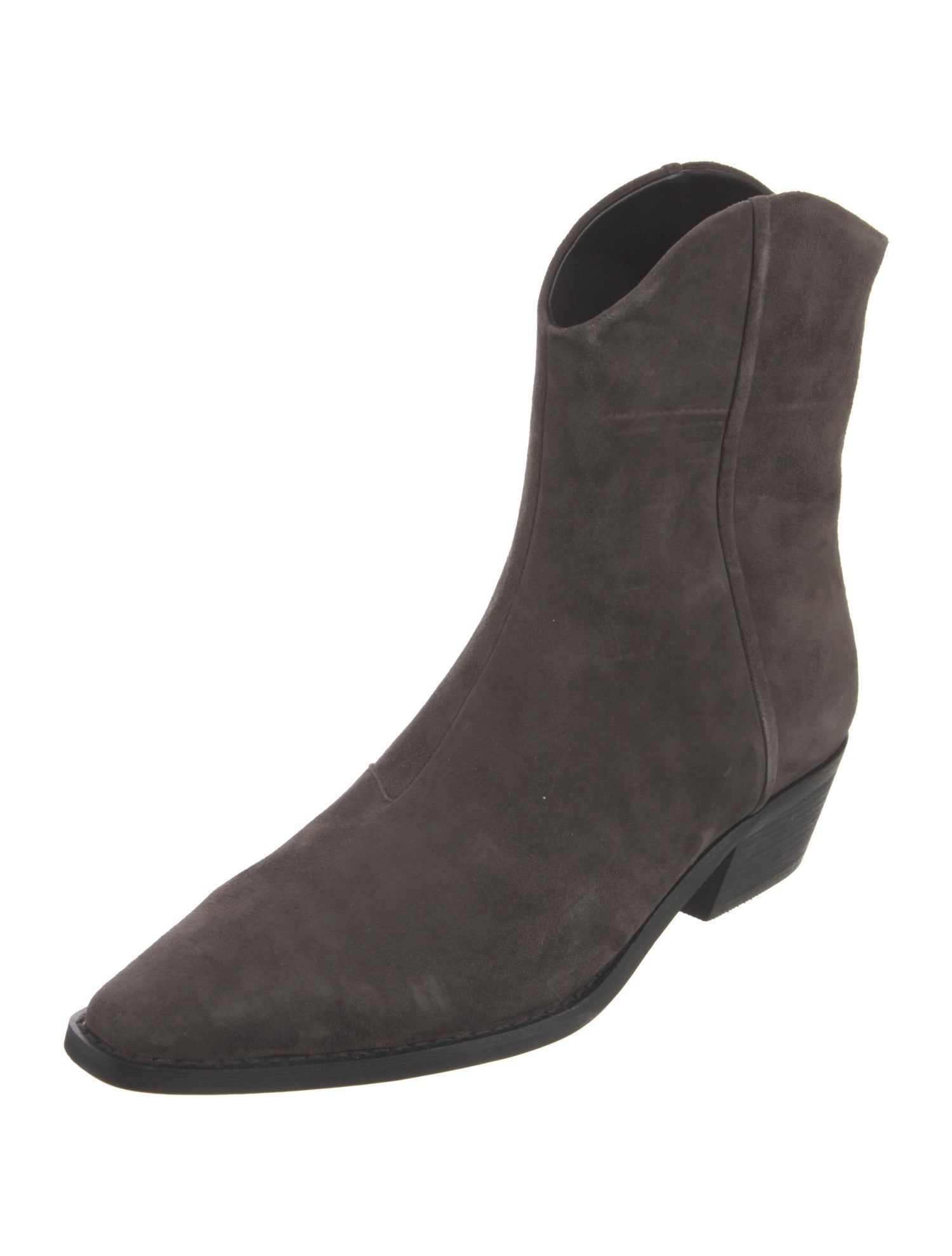 Black Suede Studio Suede Western Boots
