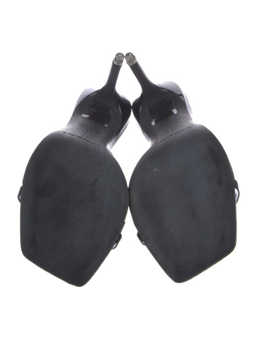 Black Suede Studio Patent Leather Slides