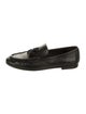 Black Suede Studio Leather Tassel Accents Loafers